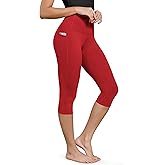 ODODOS Buttery Soft Lounge Yoga Capris with Pockets for Women, 14" / 19" / 21" High Waist Capri Leggings