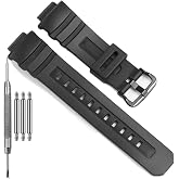 Ruuber Replacement Band Compatible with Casio AWG-M100 AWGM100B AW-590 G-7700 Watch Strap 10273059 Resin Bracelet