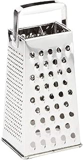 Leifheit Vierkantreibe ComfortLine-Serie mit 4 Reibflächen zum feinen/groben Reiben und Schneiden, Küchenreibe aus rostfreiem Edelstahl, Kunststoff-Einsatz am Griff der Reibe für sicheren Halt