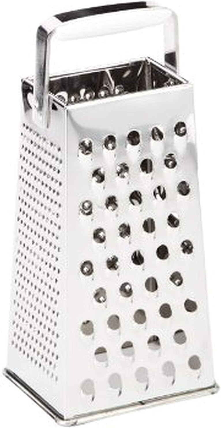 Leifheit Vierkantreibe ComfortLine-Serie mit 4 Reibflächen zum feinen/groben Reiben und Schneiden, Küchenreibe aus rostfreiem Edelstahl, Kunststoff-Einsatz am Griff der Reibe für sicheren Halt