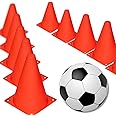 Novelty Place 7 Inch Multipurpose Training Cones (Set of 12), Soft & Durable Traffic Cone for Safety, Agility, Soccer, Football & Other Activities - Neon Red