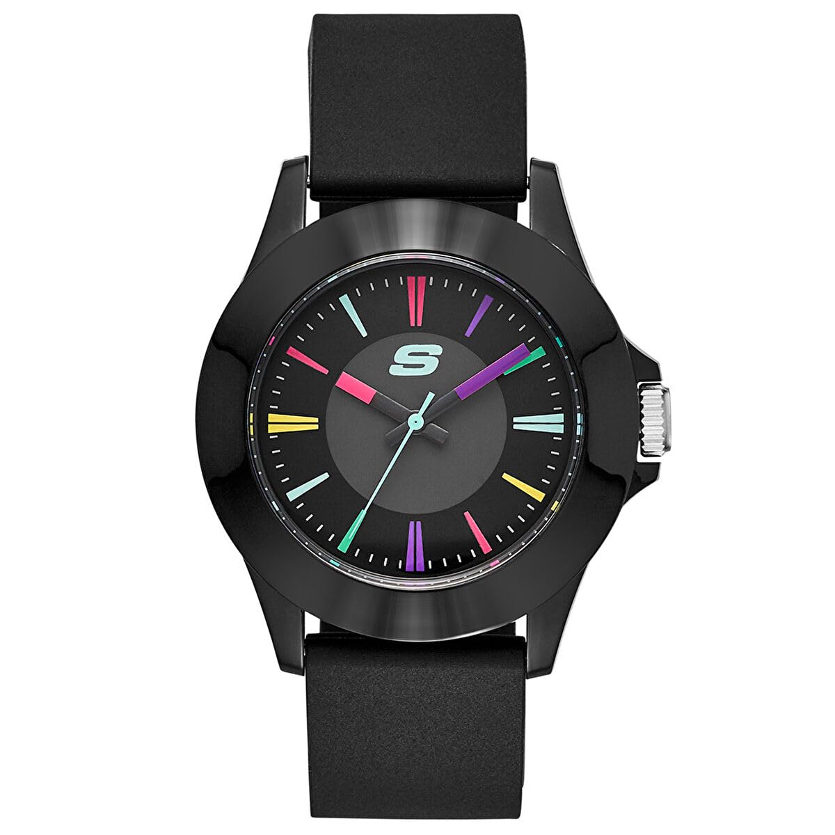 Skechers Watch For Women, Quartz Movement With Silicone, Polyurethene, Leather Or Stainless Steel Strap, Black and Multi, 40MM