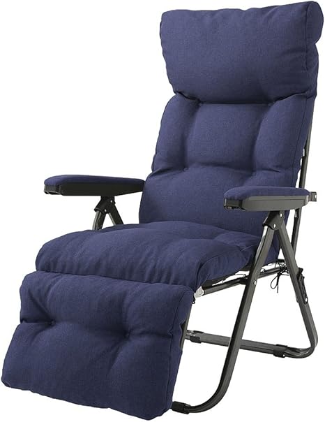 Amazon リクライニングチェア フットレスト付リラックスチェア チェア リラックスチェア パーソナルチェア アームチェア 折りたたみ リクライニング フットレスト コンパクト イス 椅子 オットマン 背もたれ ハイバック ネイビー リクライニングチェア オンライン通販