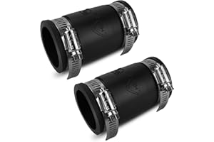 SUNJIKA 1 1/4 Inch Dust Control Flex Cuff,with Stainless Steel Hose Clamps Rubber Cuff,Flexible Pipe Coupling for Cast Iron and Plastic Plumbing Conn Ections 2pcs Dust Collection Fittings