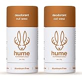 Hume Supernatural Aluminum Free Deodorant for Women & Men - Probiotic and Plant-Based, Long-Lasting Moisture Absorbing - Clean and Effective. (Out West - 2-Pack)