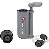 Katadyn Hiker Pump-Action Water Filter, 11 oz | Microfilter Screens Out Sediment &amp; Fine Particles, Field-Cleanable, For Backpacking, Camping, Hiking &amp; Trekking