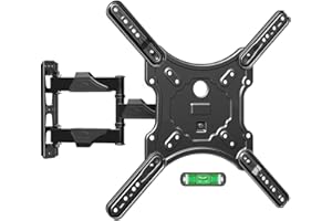 ELIVED TV Wall Mount for Most 26-60 Inch TVs, Swivel and Tilt Full Motion TV Mount with Single Stud Perfect Center Design, Wall Mount Bracket Max VESA 400x400mm, Corner Mount Holds up to 77 lbs.