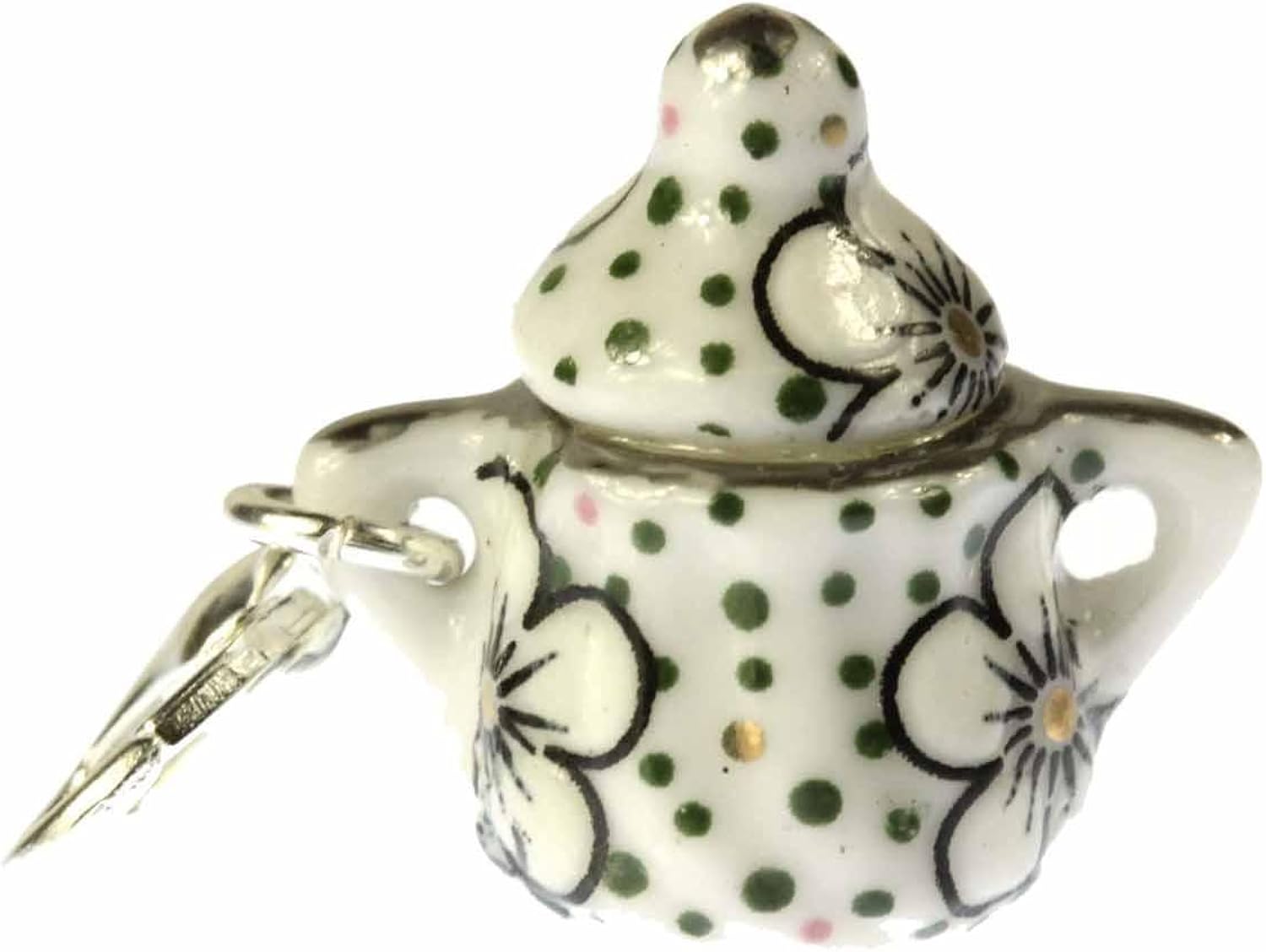 Miniblings Sugar Bowl Charm Pendant For Bracelet Wristlet Coffee Tea Dots, Silver, 20mm - Image 4