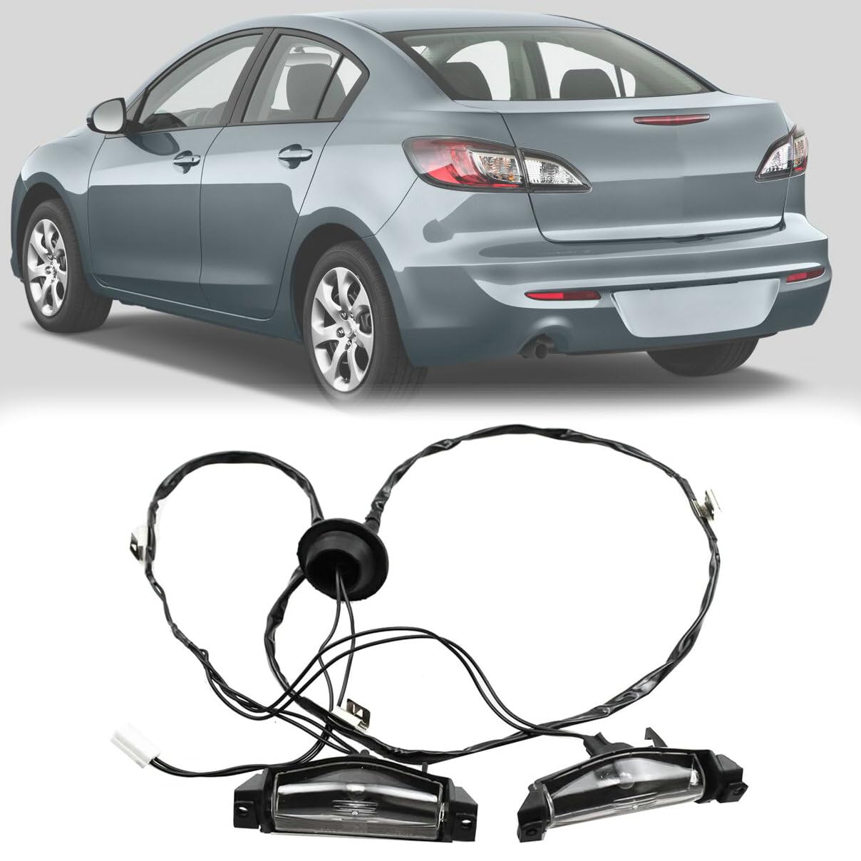 Photo 1 of 2Pcs License Plate Lamp Light Shell Cover for Mazda 3 2009 2010 2011 2012 2013 BS1E-51-270