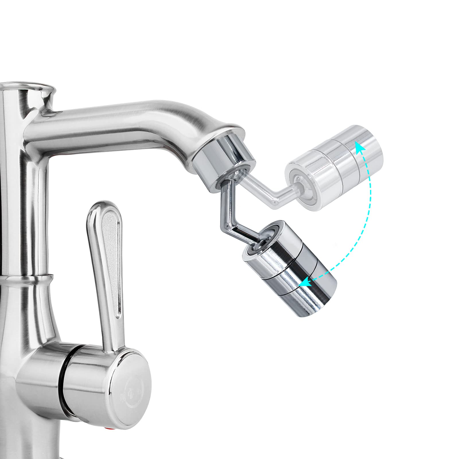 NeeyBing 2pcs Universal Splash Faucet Spray Head 720 Degree Rotating Tap Filter Water Bubbler Faucet Aerator Kitchen Faucet Nozzle, 22mm Female