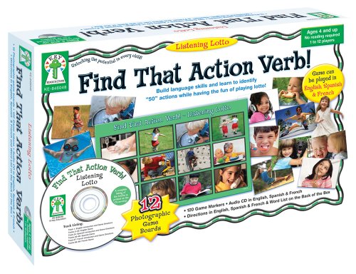 Key Education Listening Lotto: Find That Action Verb! Educational Board Game