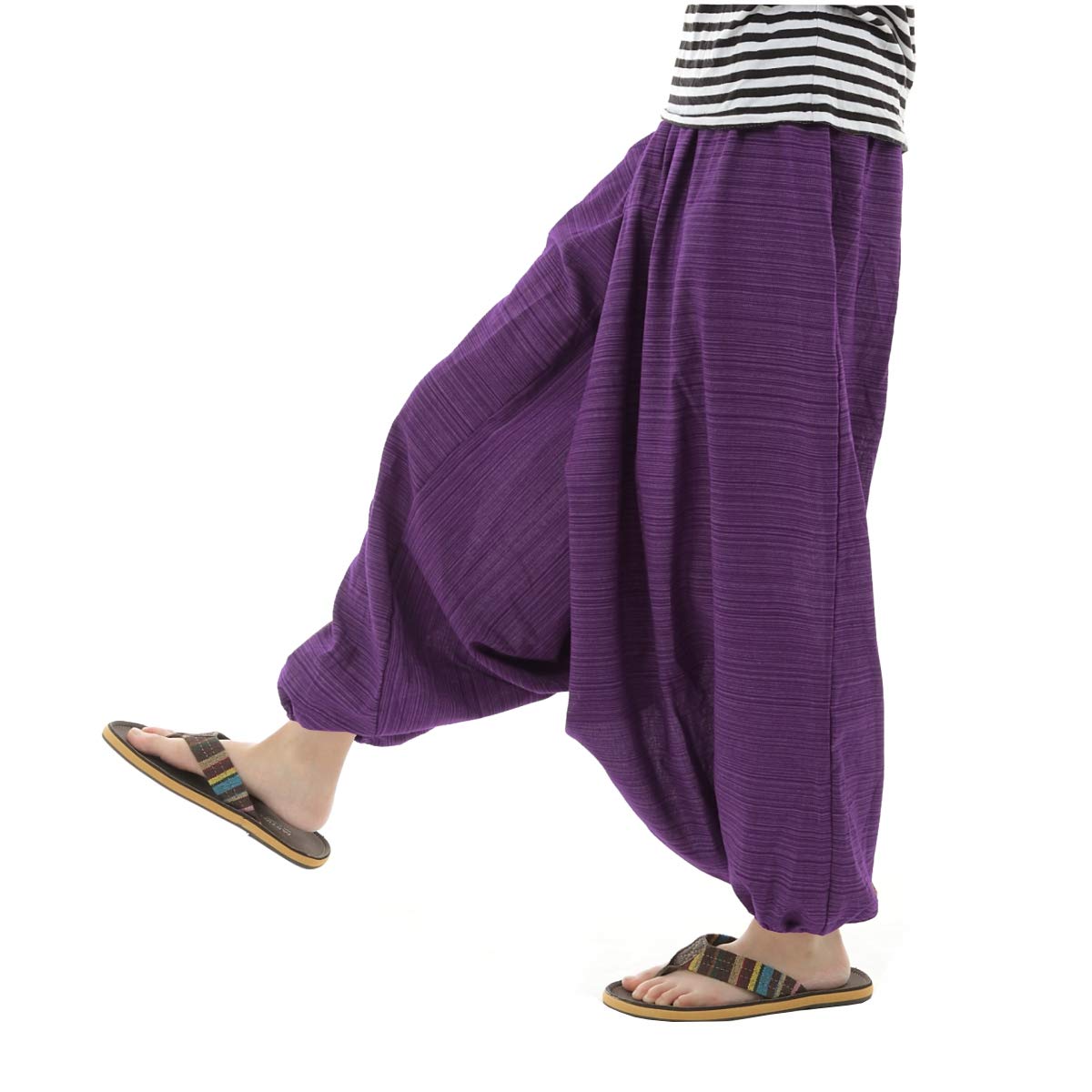 [OKI（オキ）] サルエルパンツ アラジンパンツ タイパンツ メンズ レディース ユニセックス (パープル)