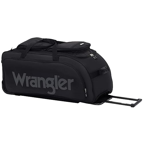 Wrangler Wesley Rolling Duffel Bag, Black, Large 30-Inch in Kuwait