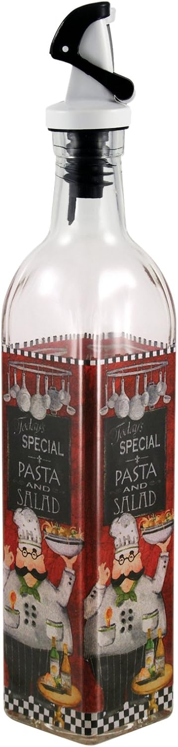 Grant Howard 16 oz Oil and Vinegar 16 Ounce Italian Chef Oil & Vinegar Cruet, Clear