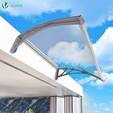 VOUNOT Front Door Canopy Outdoor Awning 100x80 cm Grey view 7