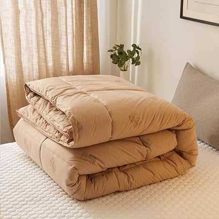 30% de lana orgánica Camel acolchado de edredón ideal for el invierno Uso, Caja de
