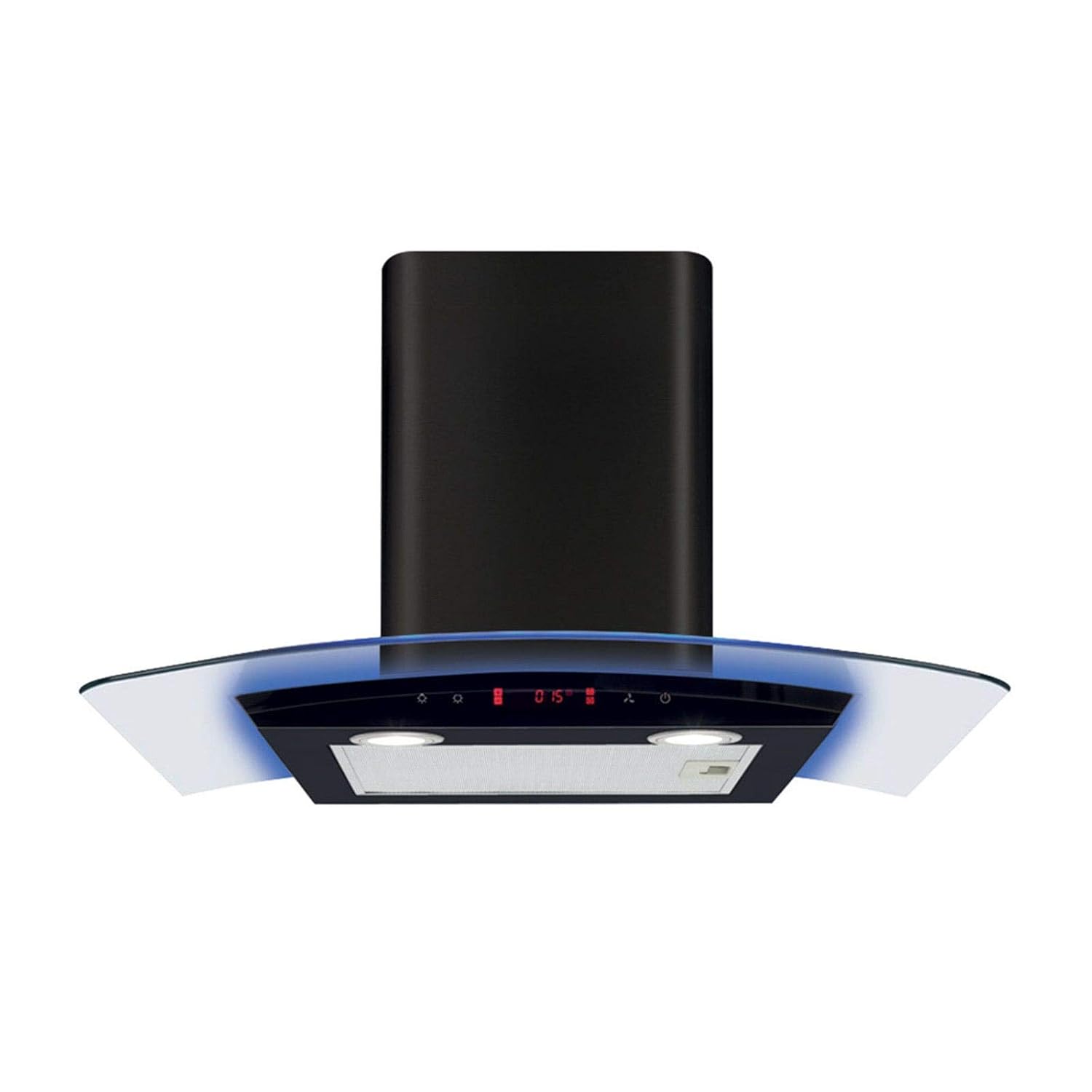 70 cm curved glass cooker hood