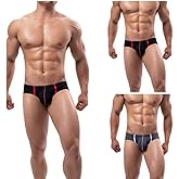 SOOMOOD Men's Nylon Low Rise Ice Silk Mesh Briefs - Comfortable, Breathable, Stylish Underwear 3 Pack