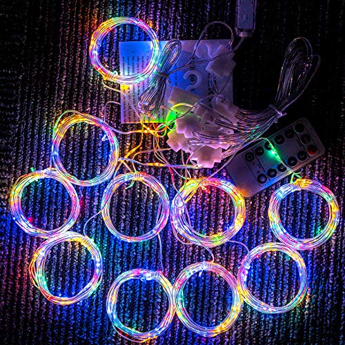 Leytn Rideau Lumineux 3 m x 3 m, Rideau Lumineux Extérieur de Noël 300LED USB Guirlandes Lumineuses 8 Modes Avec Télécommande, Decoration de Fenêtre, Noël, Mariage, Anniversaire, Maison, Patio