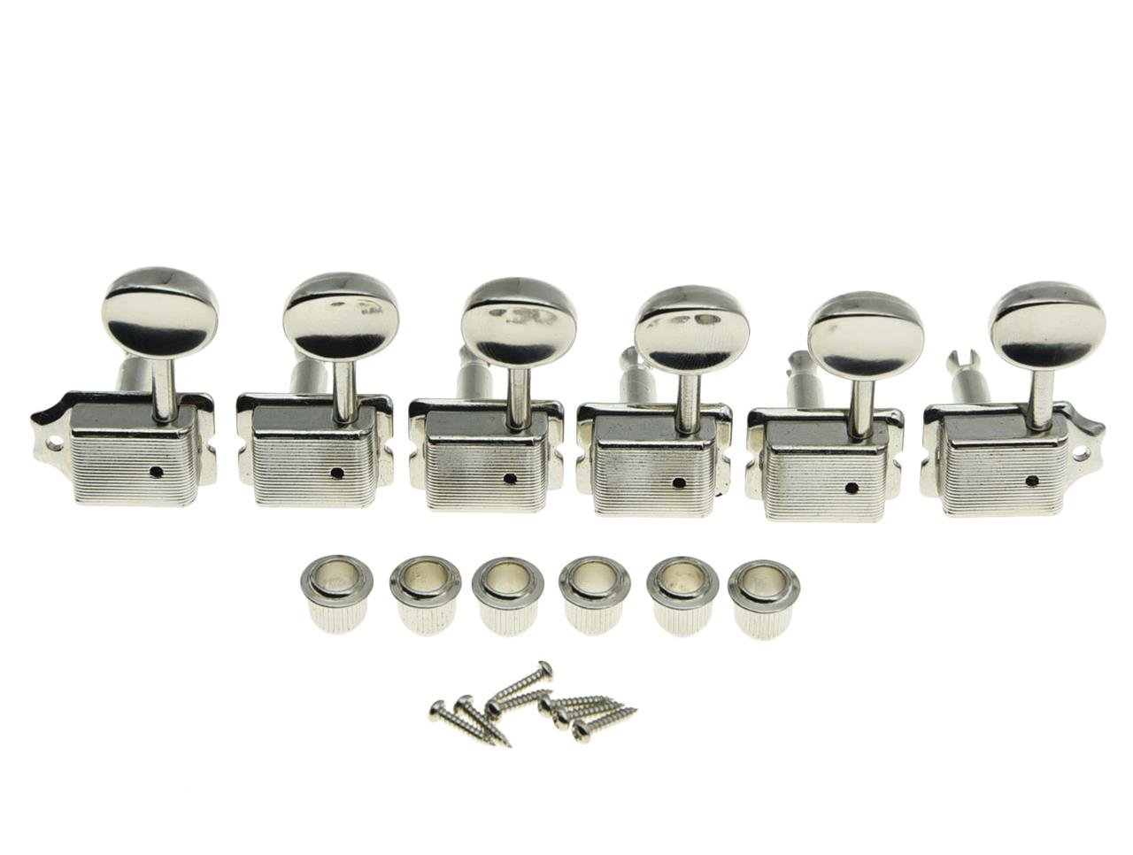 Dopro Nickel Lefty Split Shaft Vintage Guitar Tuning Keys Pegs Left Handed Machine Heads for Strat Tele