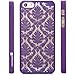iPhone SE Case, GreatShield TACT Series Design Pattern Rubber Coating Slim Fit Hard Case Cover for Apple iPhone SE / 5S / 5 (Flora - Purple)