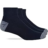 Carolina Ultimate Work Cotton Quarter Socks, Black, (XL) Men 12-16, 3 Pair