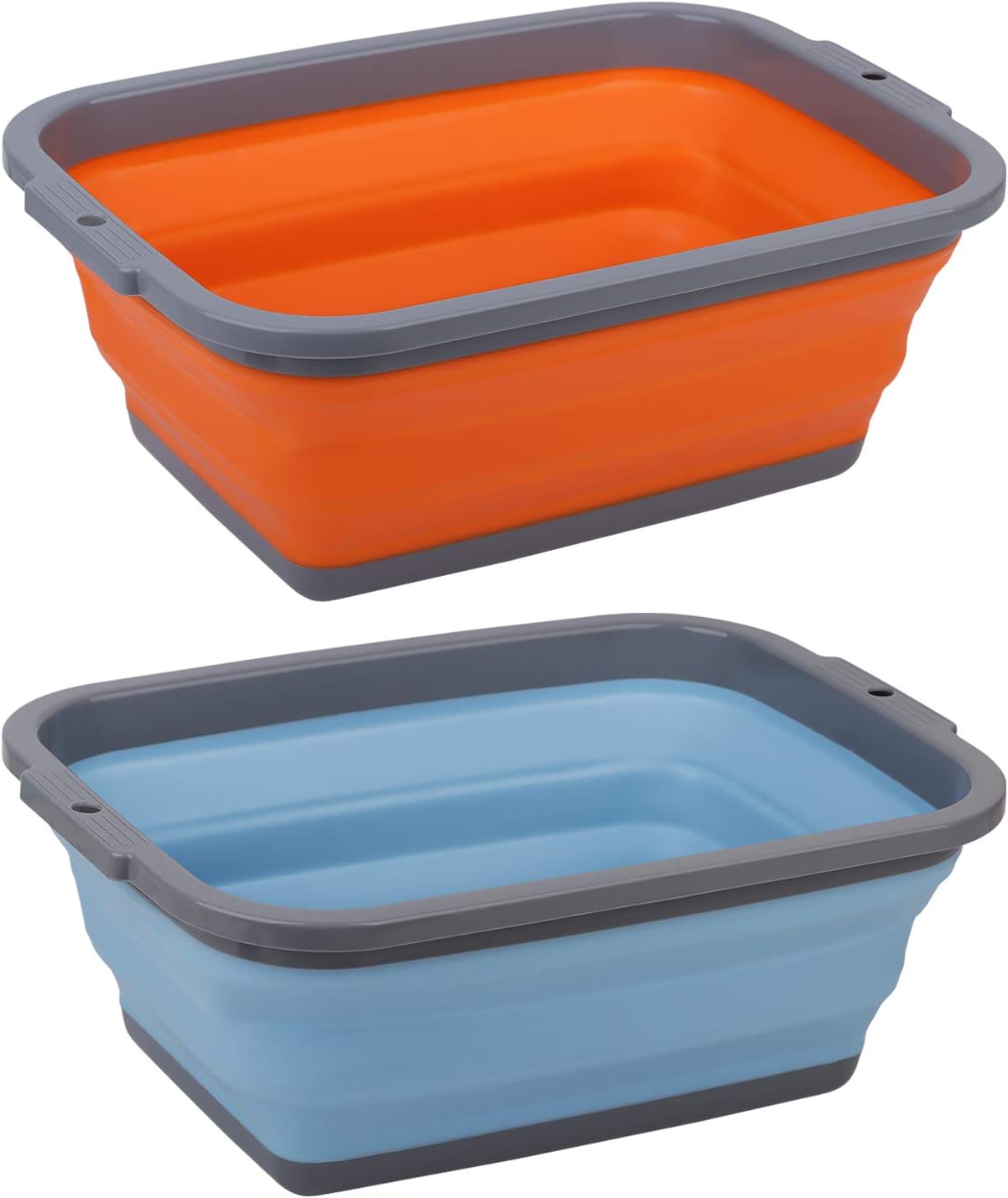 2 Pack Collapsible Sink with 2.25 Gal / 8.5L Each, Foldable Dish Tub for Washing Dishes, Camping, Hiking and Home, Portable Washing Basin