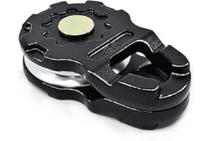 GearAmerica Aluminum ULTRA Snatch Block Pulley Black | Heavy Duty Winch Pulley System for Synthetic Rope or Steel Cable up to