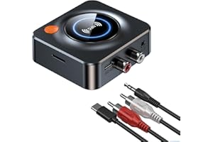 Bluetooth Receiver for Home Stereo, AUX RCA to Bluetooth Adapter for Old Speakers, NFC Wireless Audio Receiver for Music Streaming Sound System, KAIY Convert Wired Speakers to Wireless