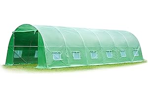 MELLCOM 26' x 10' x 6.6' Greenhouse, Green Houses for Outside with Reinforced Frame & 12 Screen Windows, Green
