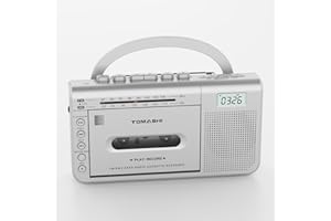 TOMASHI Portable Cassette Player with AM/FM Radio, 3.5mm Headphone Jack, Built-in Microphone