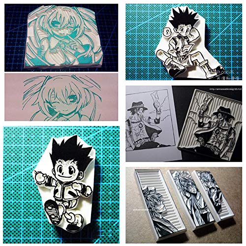 UPlama 4 Pack 4" x 6" White Rubber Stamp Carving Blocks,Carve Block Printing Carving Block,Soft, Easy Carve Surface Rubber for Craft Project and Great for Beginners and Professional,White - Thumbnail 5