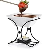 BSTKEY Ceramic Butter Warmer Set, Fondue Pot