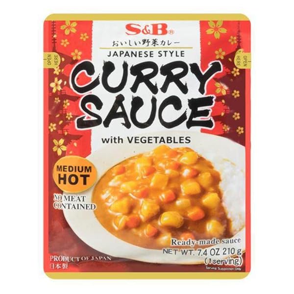 S&B CURRY SAUCE WITH VEGETABLES MEDIUM HOT,7.4 OUNCE
