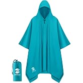 SaphiRose Hooded Rain Poncho Waterproof Raincoat Jacket for Men Women Adults