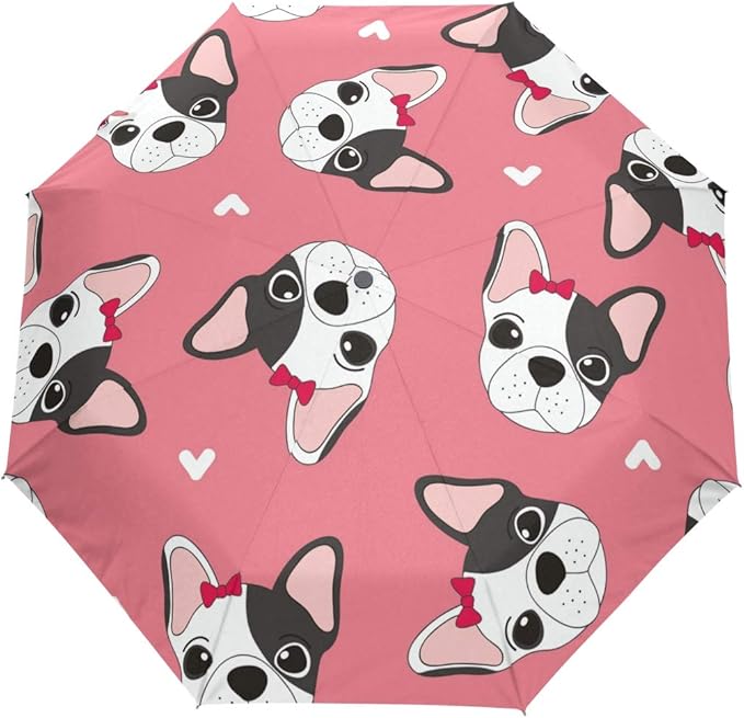 Dog Puppie Umbrella Travel Girl Men Automatic Open Small Totes Rain