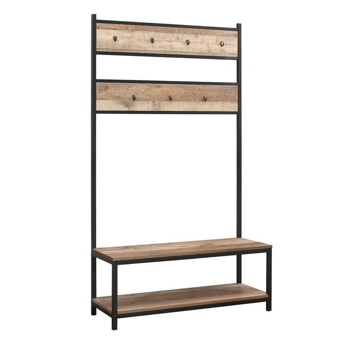 Birlea URBAN COAT RACK AND BENCH RUSTIC