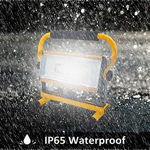WOERD LED Baustrahler 100W Baulampe Arbeitsleuchte mit 6 Dimmstufe 360° Drehbare Halterung Bauscheinwerfer für Hof… – Bild 6