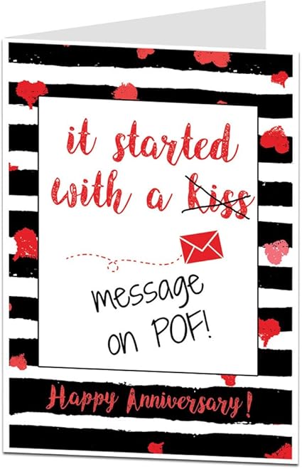 Funny Anniversary Card Wedding Perfect For Husbands Boyfriends Wife S Girlfriends For Those That Met Online Amazon Co Uk Office Products
