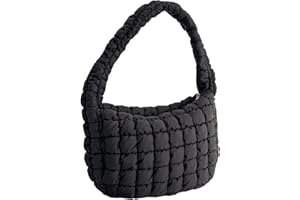 TWOYOMN Quilted Puffer Tote Bags for Women Lightweight Quilted Padding Shoulder Bag Satchel Handbag Zip Puffer Bag Green