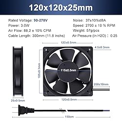 Wathai EC 120mm x 25mm Ball DIY Cooling Ventilation