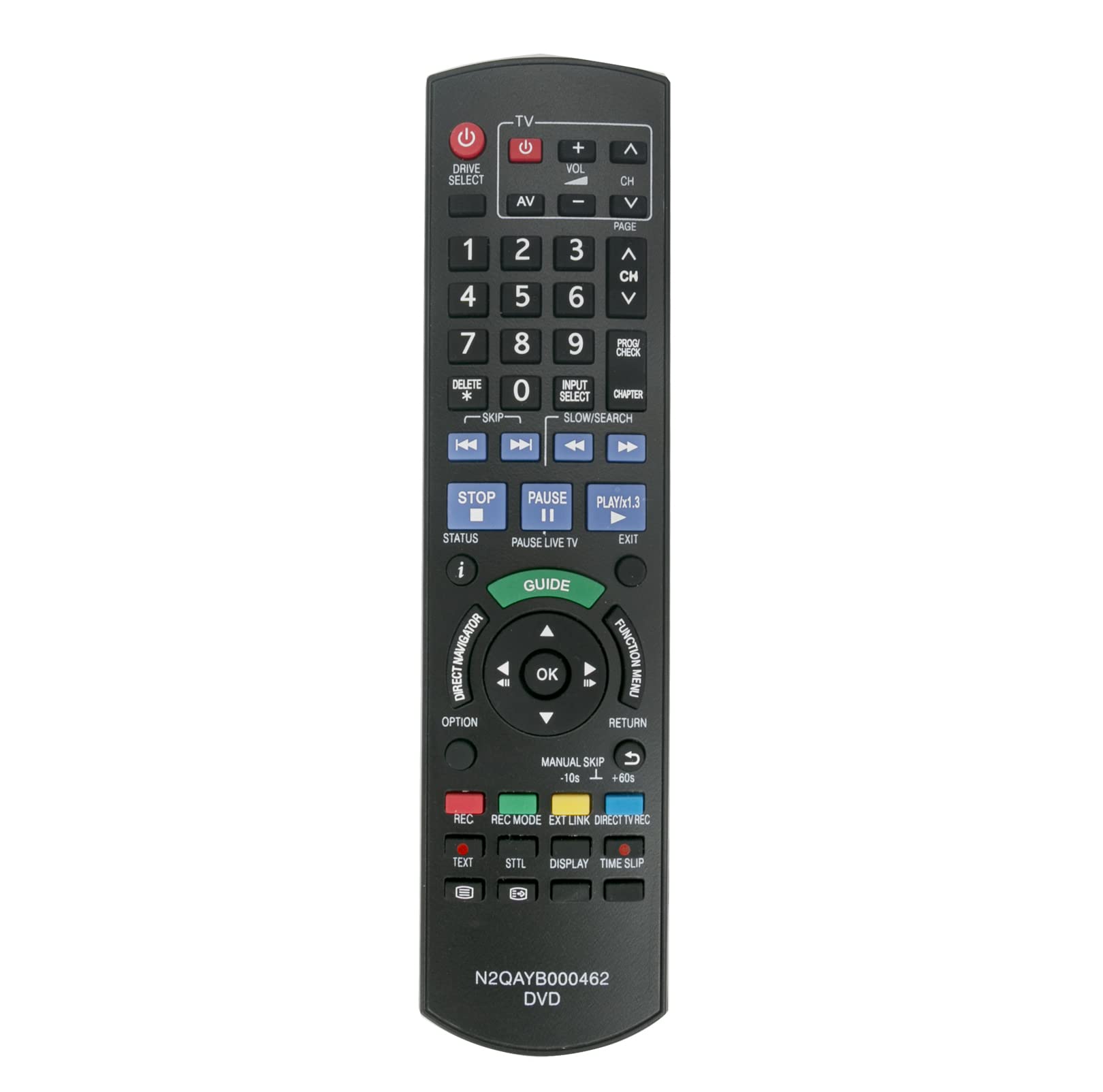 AULCMEET N2QAYB000462 Replacement Remote Control Compatible with Panasonic DVD Recorder DMR-EX86EBK DMR-EX89 DMR-EX72S DMR-EX769EB DMR-EX773 DMR-EX773EB-K DMR-EX83 DMR-EX83EBK Disc Player
