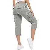 TBMPOY Womens Cargo Capris Lightweight Hiking Pants 6 Pockets Quick Dry Casual Outdoor Trip Loose Shorts Cropped Cotton