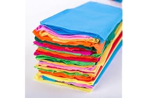 EXASININE 100 Pcs Colorful Soft Crepe Papers Tissue Papers Crepe Flowers for DIY Craft Projects, 35 x 20 Inches