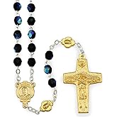 Crystal Beads Rosary with Gold Pope Francis Pectoral Cross