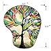 Memory Foam Mousepad with Wrist Support, Tree of Life Gorgeous Like Leather Ergonomic Mouse Pad Wrist Rest, Super Non-Slip PU Base