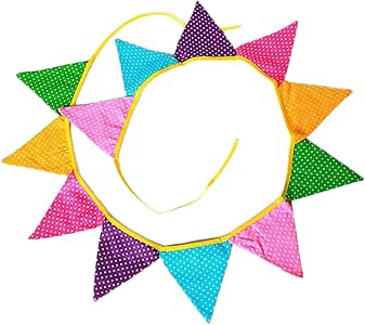 Kanggest 12Pcs Las Banderas Coloridas de la Tela de Algodón Triángulo