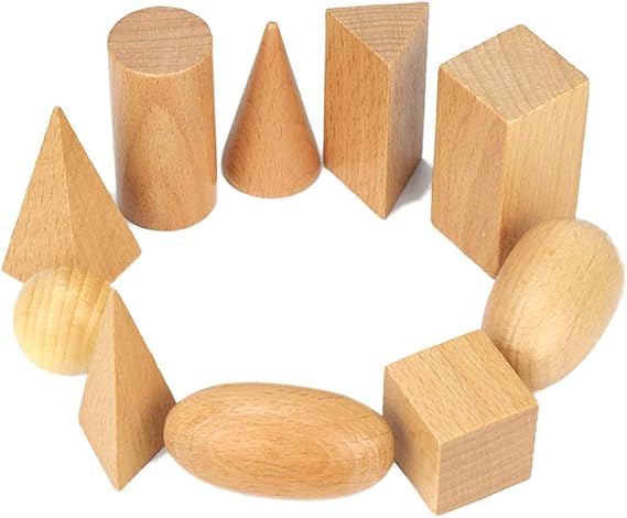 Nuobesty Holz Geometrie Fest Montessori Spielzeug Tote Lagerung Geometrie Set Mathe Spiele Spielzeug Geo Blocke Fur Handwerk Diy Projekte Kinder Padagogisches Spielzeug 11 Stk