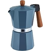 Cilio Legno Stovetop Espresso Maker, Blue, 15-Ounce