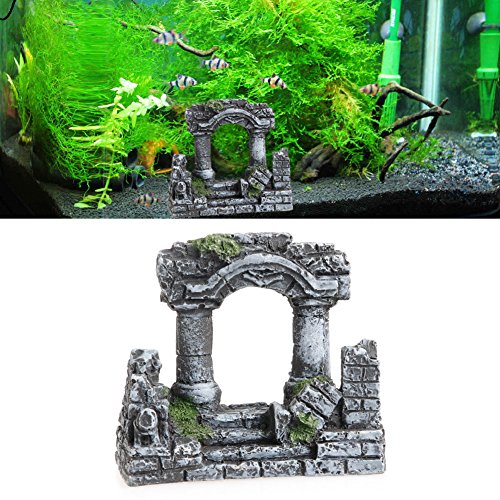 Stebcece Resin Rome Square Stone Pillars Bi-Columns Aquarium Landscaping Fish Tank Decor